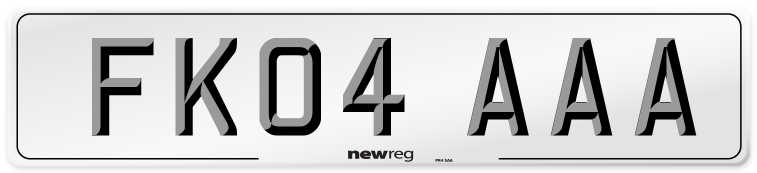 FK04 AAA Number Plate from New Reg